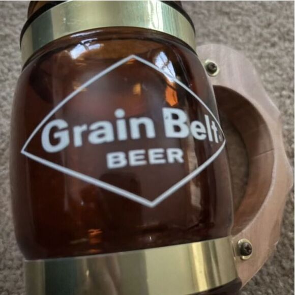 Grain Belt Beer Brown Glass Siesta Ware Mug With Wood Handle - Picture 2 of 9